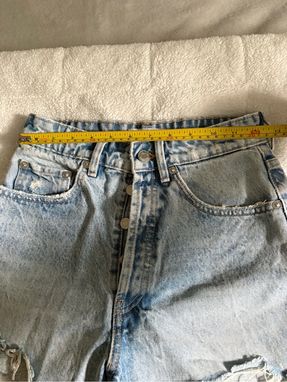 ZARA HIGH RISE DENIM SHORTS - Picture 6 of 7